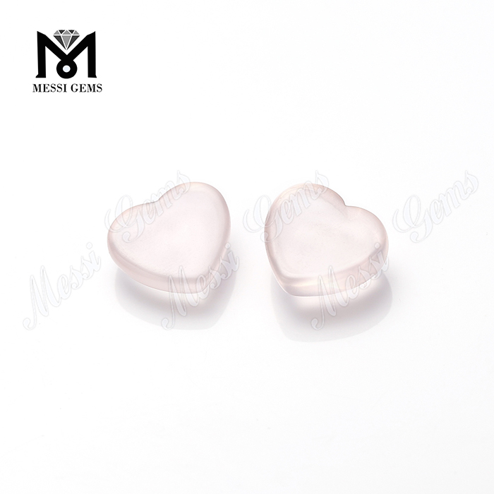 Heart Cabochon Gemstones Natural Loose Rose Quartz Stones