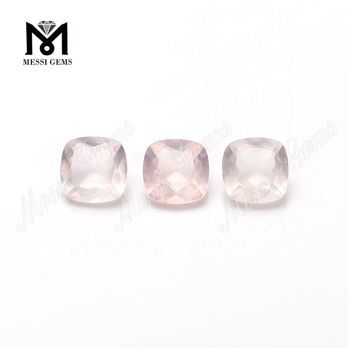cushion cut 8x8mm loose natural rose quartz gemstone