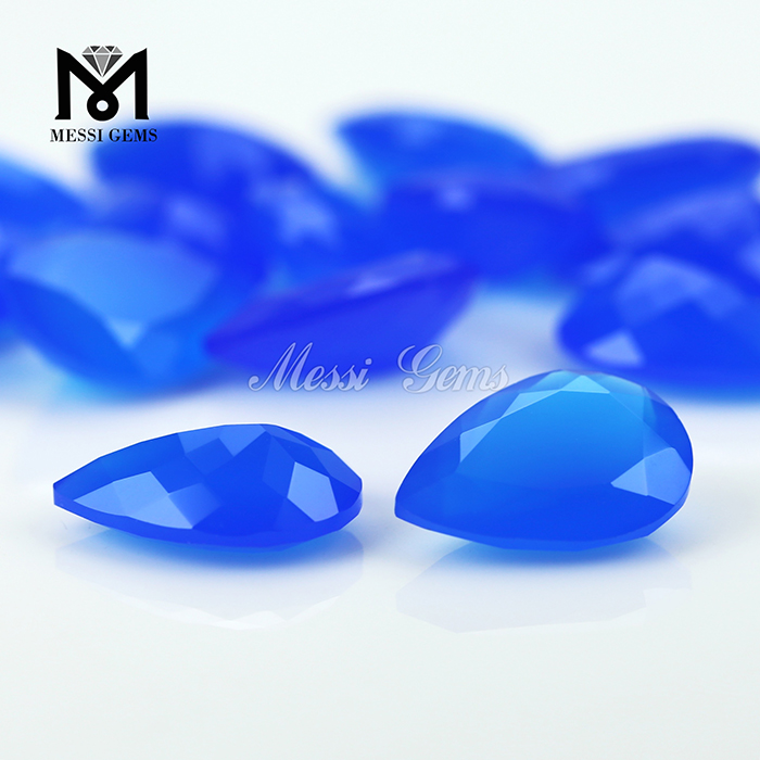 New Arrival Faceted Pear Cut 10 x 14 Loose Gems Blue Agate Stone