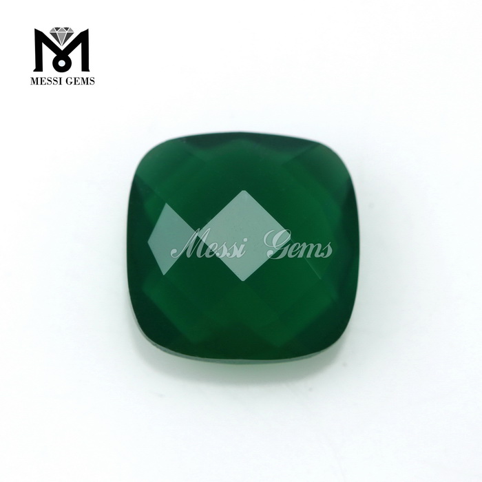 Faceted Loose Stone Cushion 10 x 10mm Emerald Agate Gem