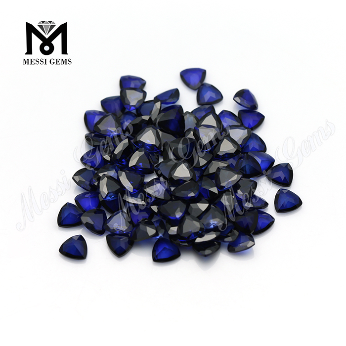 Wuzhou Factory Trillion Cut 11x11mm Synthetic Blue Corundum Ruby Stone