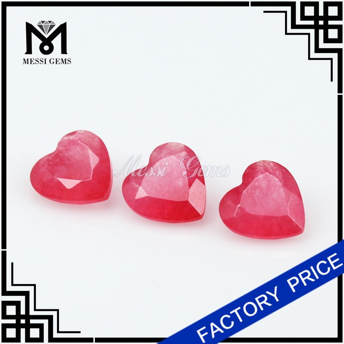 Natural Stone Malay Jade 6x6MM Heart Shape Red Jade