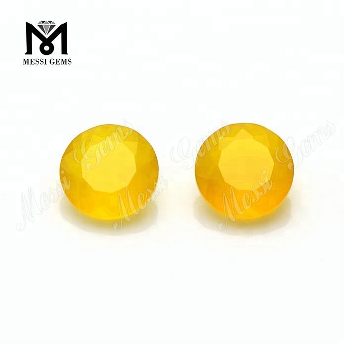 8mm round natural yellow agate loose gemstone