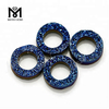 Wholesale Blue Color Tyre Shape Natural Druzy Agate Stone
