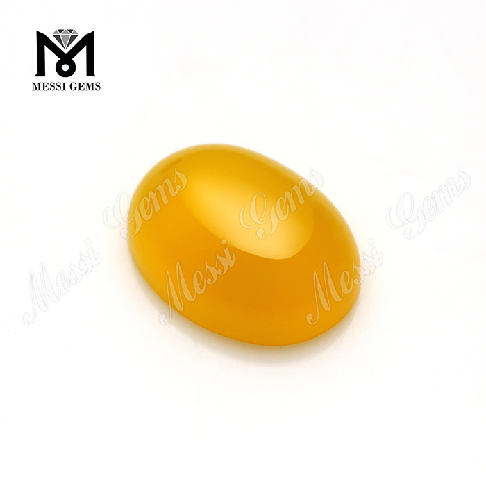 Factory Direct Sell Oval Cabochon Gemstone Yellow Agate Beads