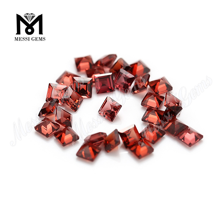 Natural gemstone wholesale 3x3mm square shape garnet stone price