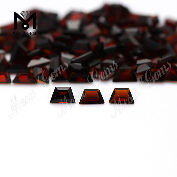 Eye clean small trapezoid cut natural stones red garnet price