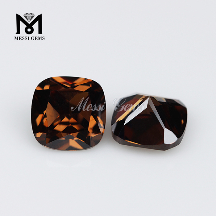 Wholesale good quality 5mm cushion brown loose cz gemstone