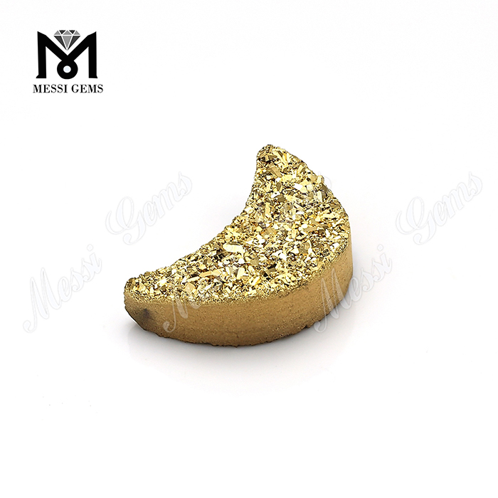 wholesale 24K gold color agate druzy beads