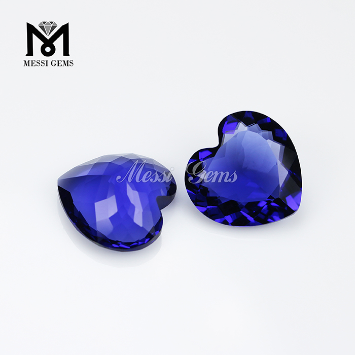 machine cut created synthetic sapphire glass stone
