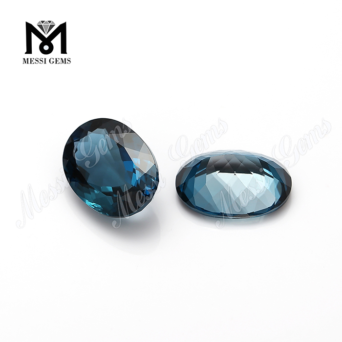 oval shape 8x10mm natural london blue topaz stones