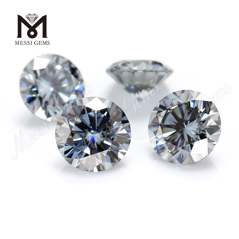 wholesale stock price 8mm 2 carats loose grey moissanite diamond