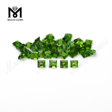 4mm Princess Cut Good Quality Natural Gemstone Loose Chrome Diopside