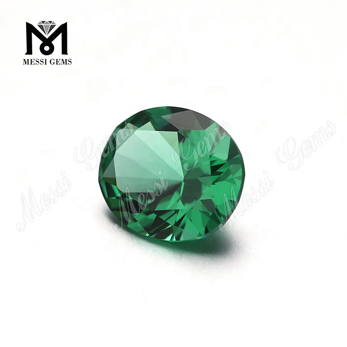 10*12mm Oval Green Color Nanosital Stone