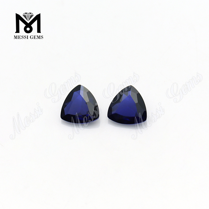 Wuzhou Factory Trillion Cut 11x11mm Synthetic Blue Corundum Ruby Stone