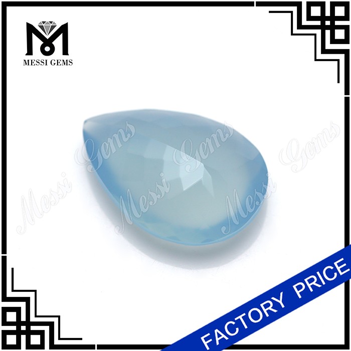 Aqua Pear Chalcedony Gemstone Loose Natural Aqua Chalcedony