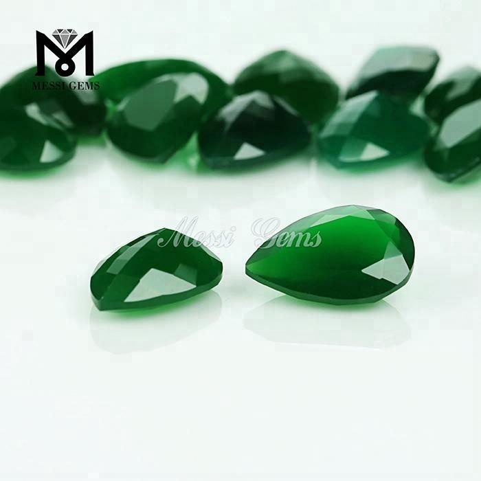 Wholesale Factory Direct Sell Pear Cut 10 x 14mm Loose Gems Green Agate Stone