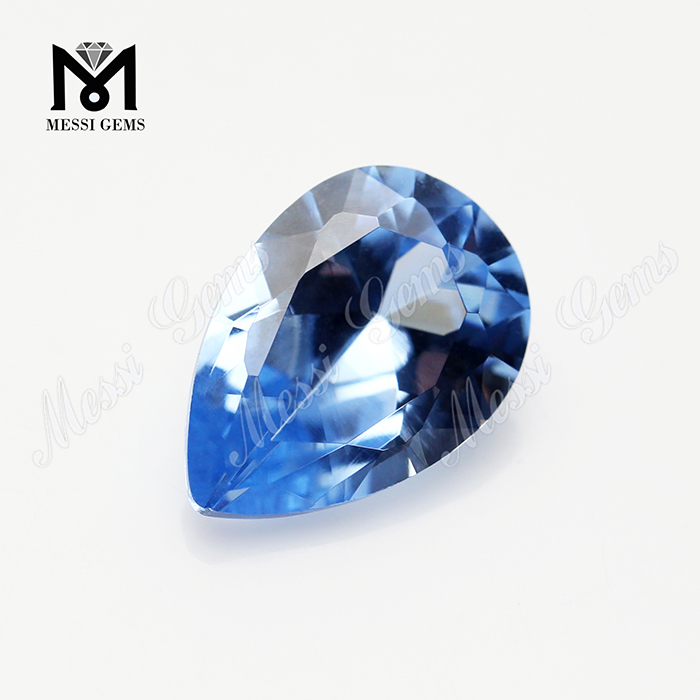 Wholesale 106# blue spinel stone pear cut synthetic spinel gemstone