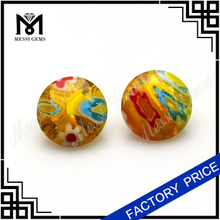 Millefiori 8mm round faceted glass gemstone