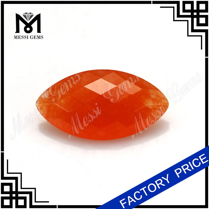 Chinese New Style Red MarquiseJade Gemstone Wholesale Natural Jade