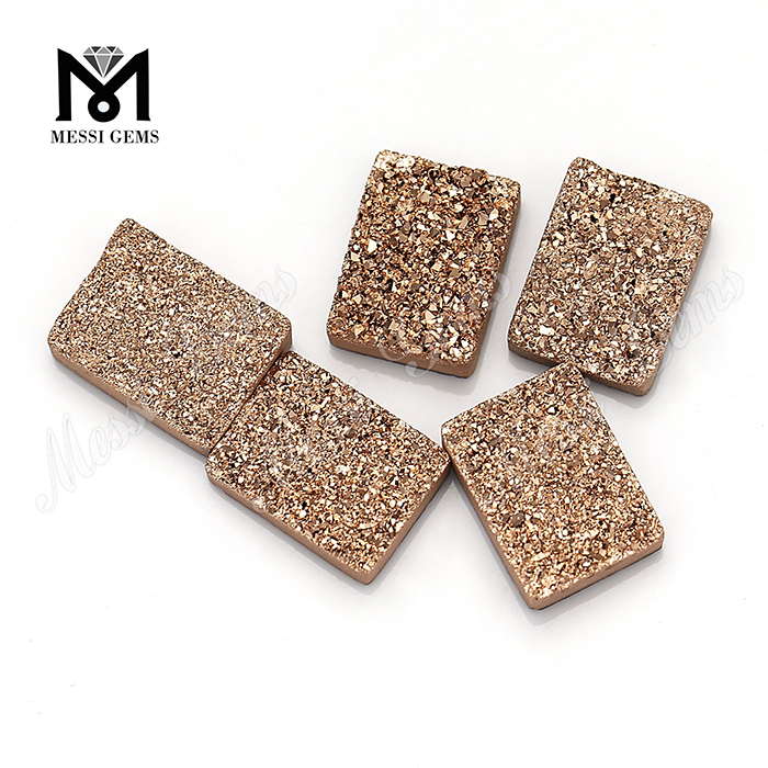 baguette cut natural agate gems flat druzy stones from Chinese factory