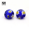 8.0 MM Round blue flower decorative colored glass stone