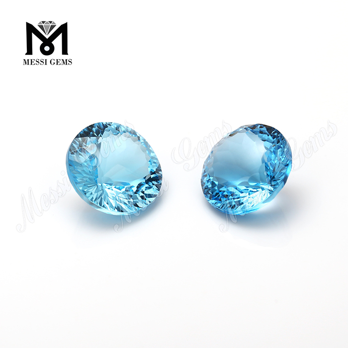 Round 6MM Blue Natural Topaz Gemstone from Messi Gems