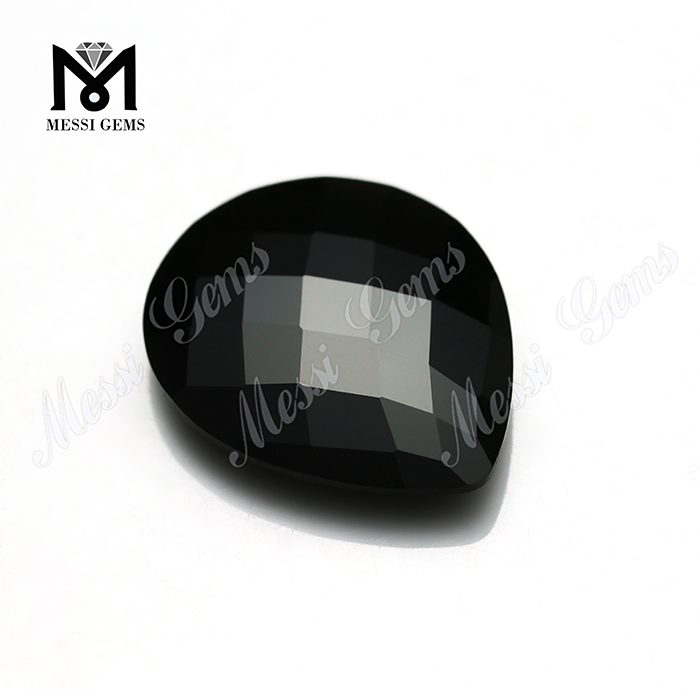 pear checker cut gemstones natural black jade stones for sale