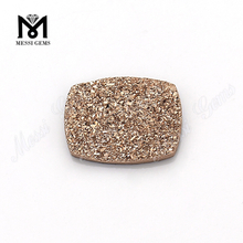 long cushion shapes natural agate rose gold geode druzy from factory