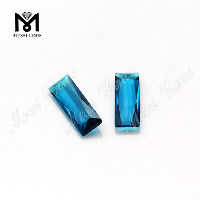 blue crystal glass stones princess baguette cut glass stones
