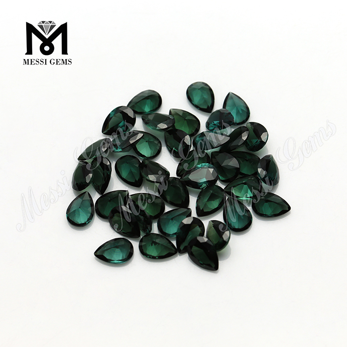 lab made green gemstones pear spinel for jewelry making