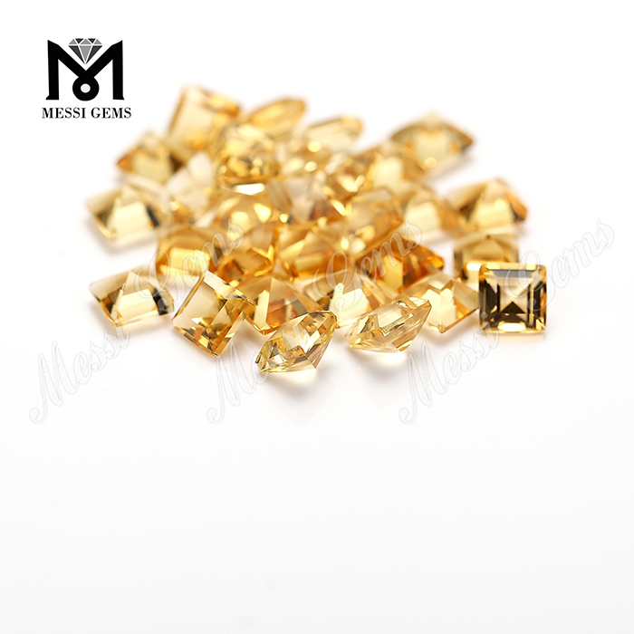 5x5mm square shape citrine natural quartz loose stones from stock