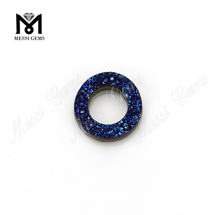 Loose Gemstone Agate Druzy Beads 10mm Blue Druzy Stone