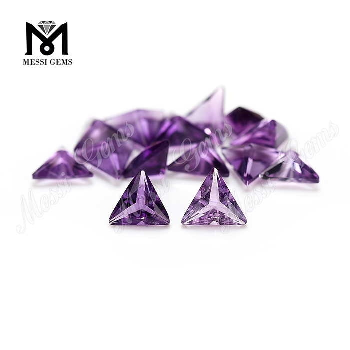 cheap wholesale triangle shape loose gemstone amethyst stones