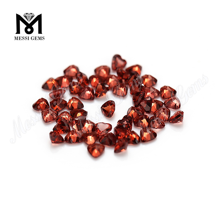 Factory price natural faceted gemstone heart shape garnet stone