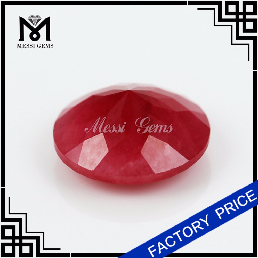 15MM round natural Red Malaysia jade dyed stone