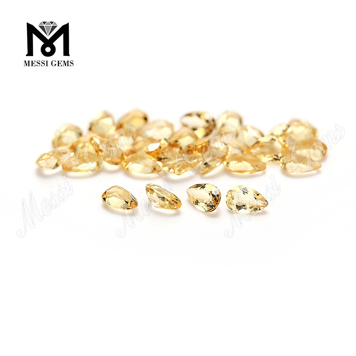 Factory price pear shape loose gemstone natural citrine for ring