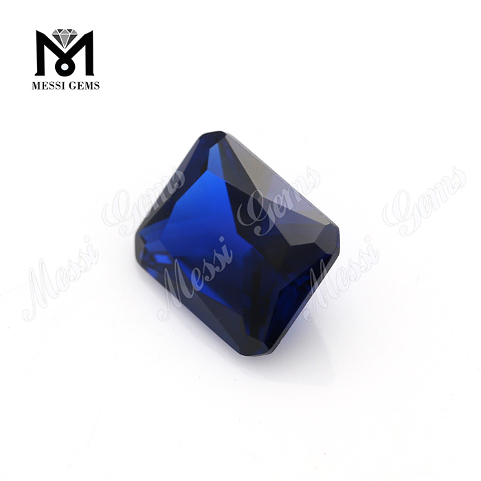 loose machine cut octagon 113# blue synthetic spinel gemstone