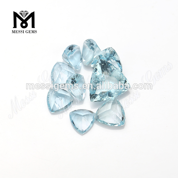 China Factory Hand cut Trillion cut Natural Aquamarine gemstone