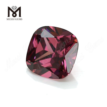 Wholesale high quality 6mm cushion cut rhodolite cz loose gemstone