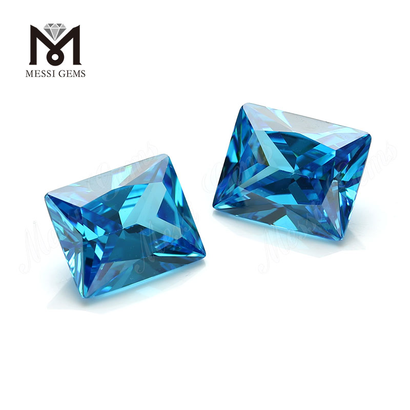 Baguette Baguette Baguette de 9x11 mm Hecho de aguamarina CZ Piedras para la venta