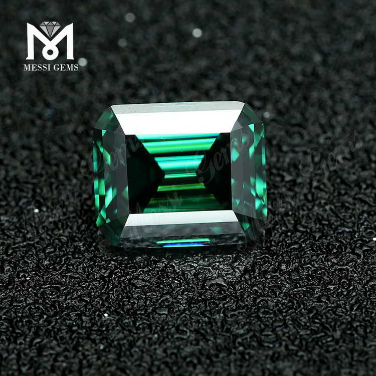 Lab created Loose gemstones price per carat Octagon Green moissanite diamond