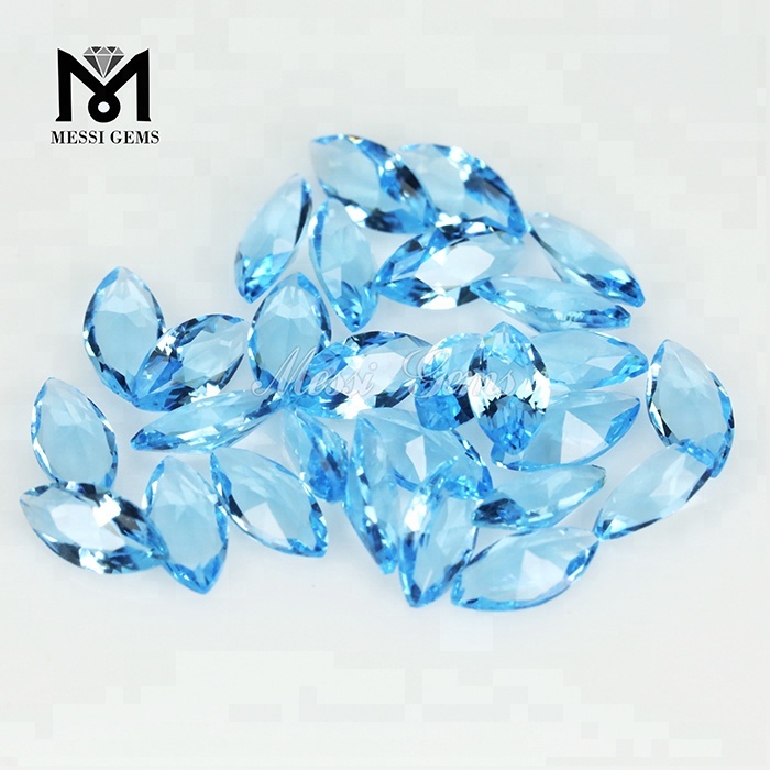 Faceted Light Blue Marquise 3 x 6mm Glass Loose Gemstones