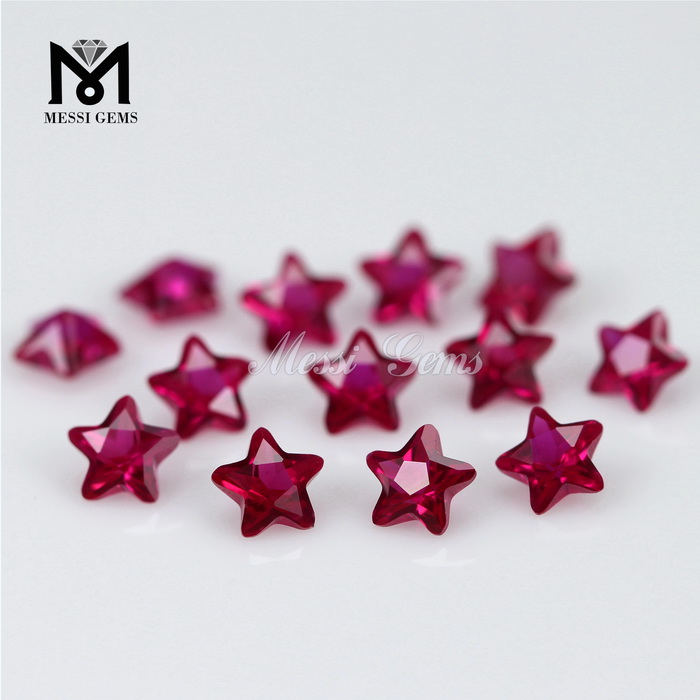 5 * 5 mm Star cut 5 # Ruby synthetic corundum