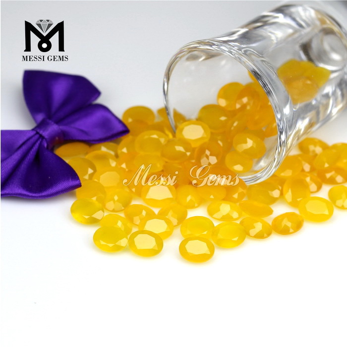 Hot Sell Oval 8x10 Yellow Stone Agate