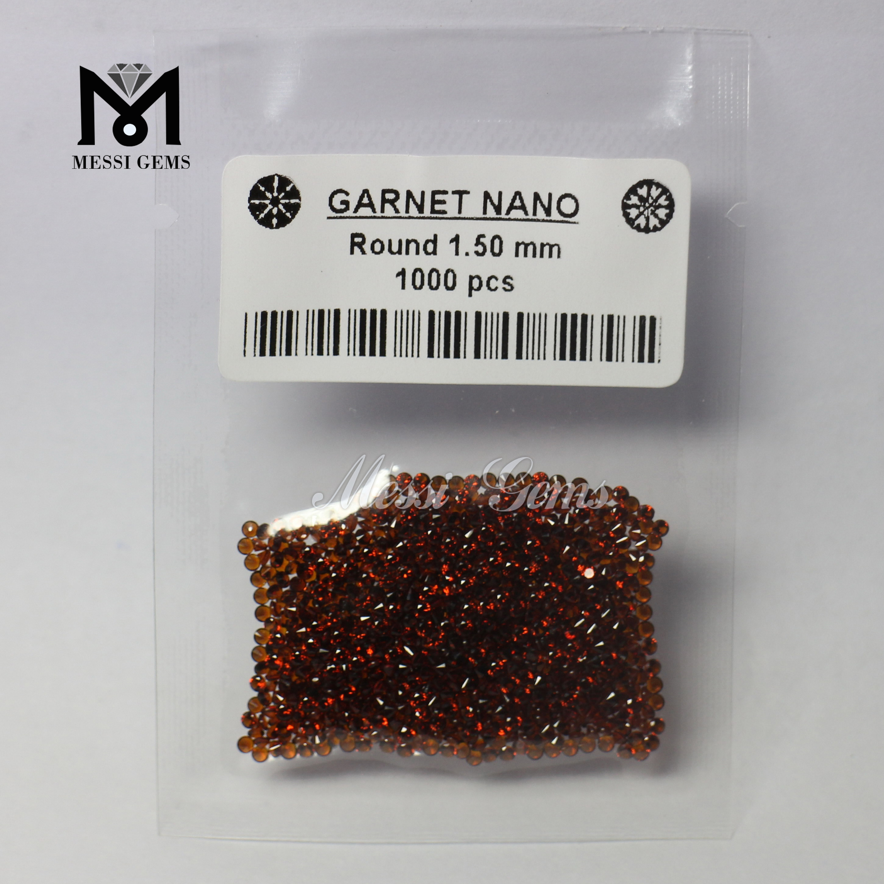 Vente chaude ronde grenat cire coulée nanogems