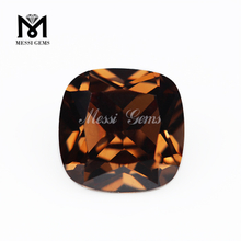 wholesale 6 x 6mm Deed brown cushion cut cubic zirconia stone