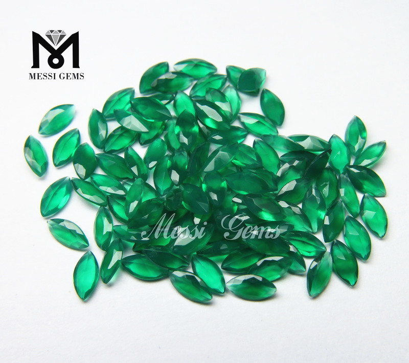 Factory Price Marquise 3x6 Green Agate Stone