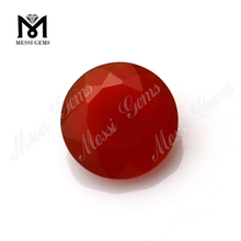 China wholesale round cut red natural agate stone