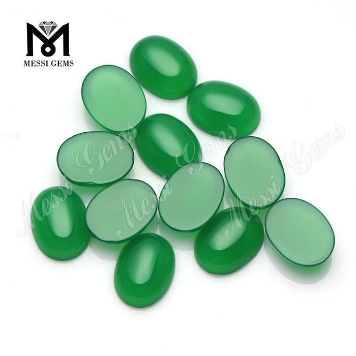 Wholesale oval shape 12*16mm green onyx natural agate for jewelry